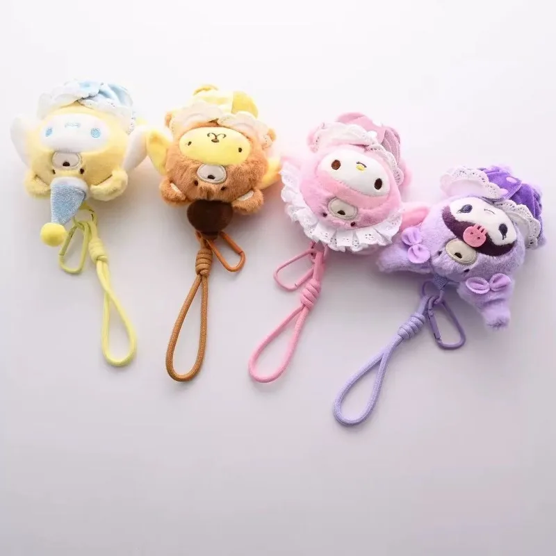 

Sanrio Cinnamoroll Pochacco Anime Kawaii Lovely Doll Pajamas Cute Cartoon PomPomPurin Baby Keychain Pendant Toys for Kids