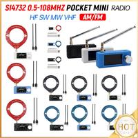 Mini SI4732 0.5-108mhz Pocket Radio 1.9inch IPS Screen with Antenna FM/AM All Band HF SW MW VHF ESP32 Radio Receiver