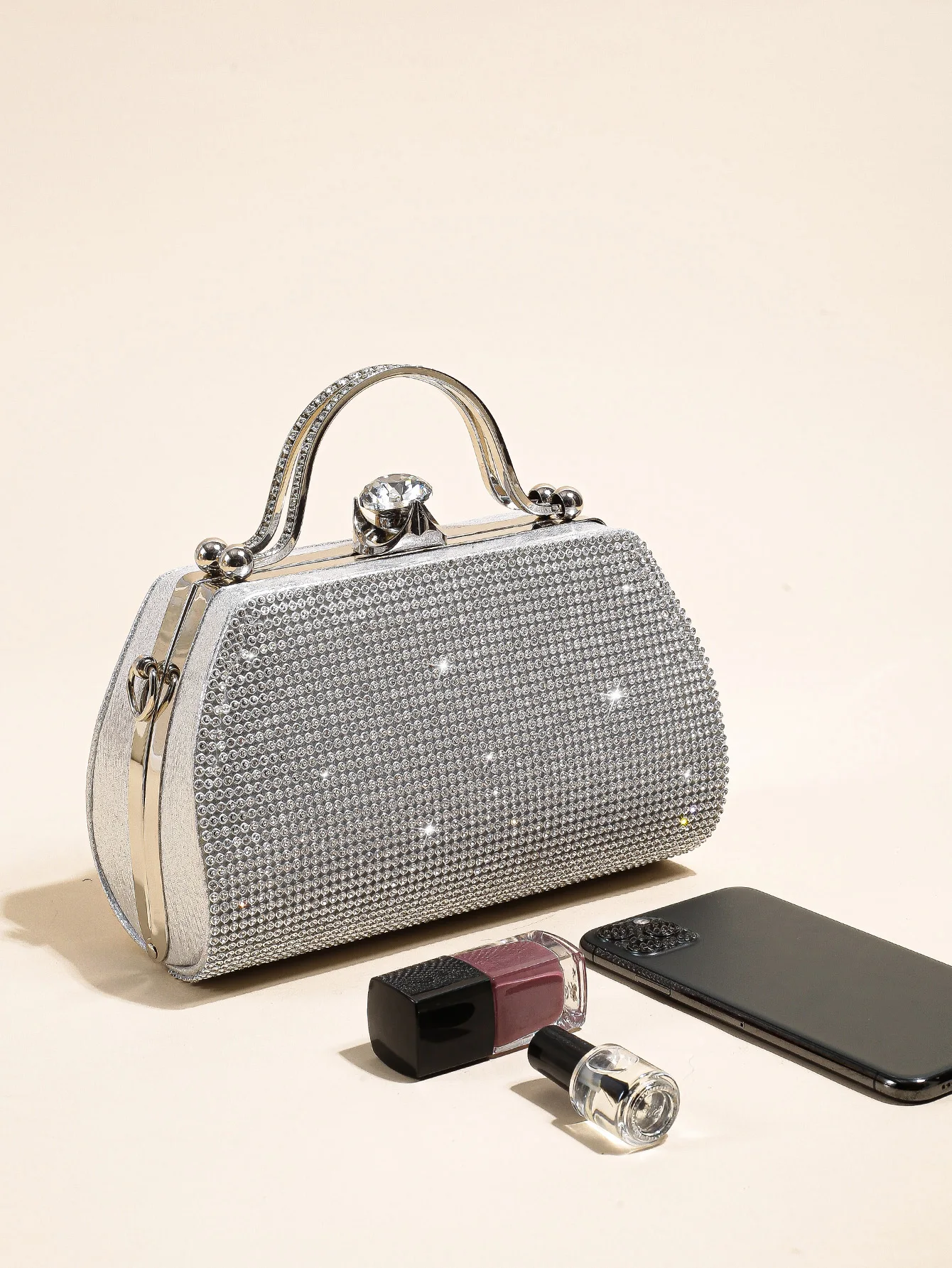 1 PC Glitter Women's Evening Bags Formal Party Clutches, Elegant Sparkling Crystal Clutch Purses Bride and Bridesmaid Handbag Fo