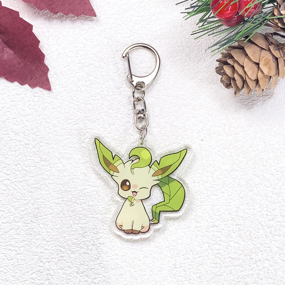 1/9 Stück Anime Pokémon Eevee Schlüsselanhänger Zubehör Acryl Niedliche Anhänger für Taschen Lustiger Schlüsselhalter Rucksack-Dekoration Geschenke – Detail 4