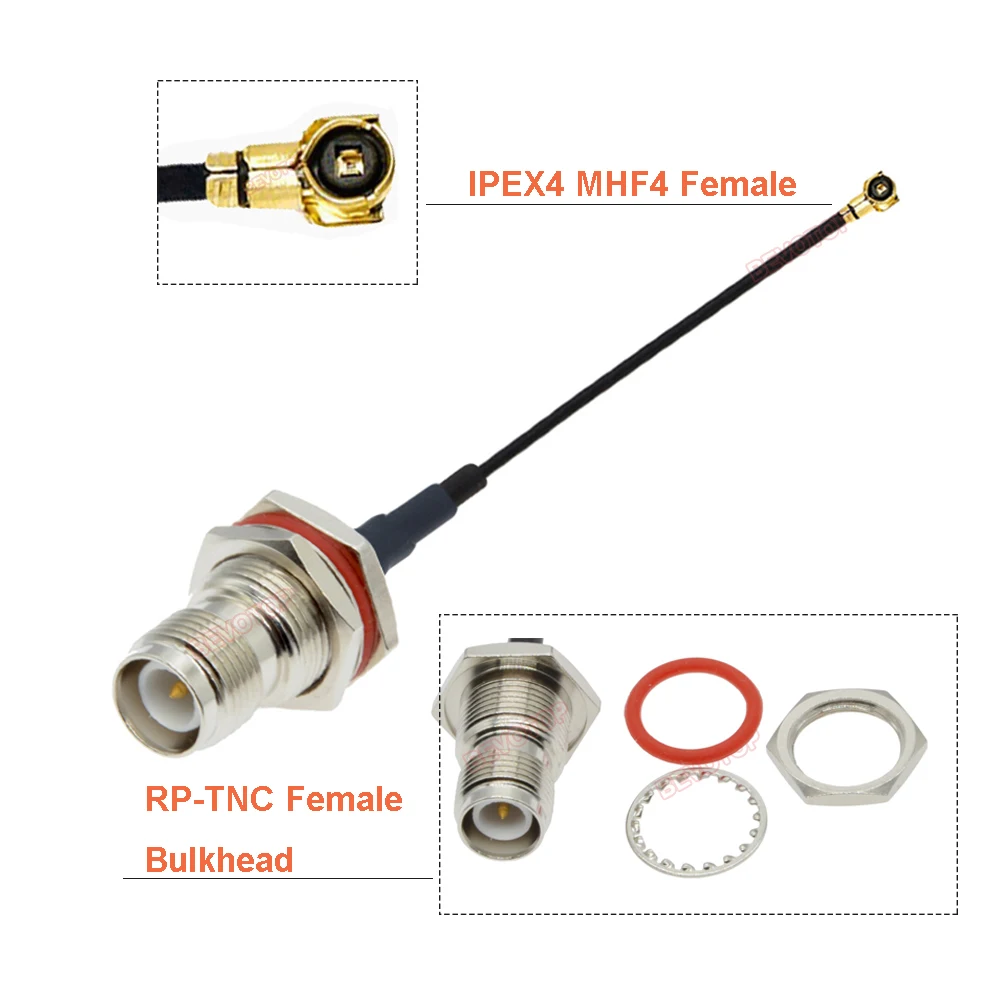 BEVOTOP TNC to 4 RF1.13 Cable RP-TNC/ TNC Male/ FemaleI to 4 Female Jack RG1.13 Pigtail Extension Jumper RF Coaxial Cable