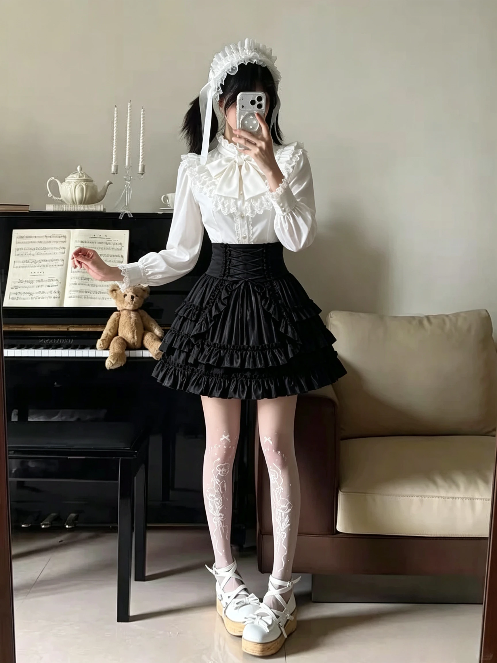 Classic French Palace Vintage Women 2 Piece Outfit Elegant Ruffle Blouse Mini Skirt Retro Evening Wedding Casual Autumn Suit