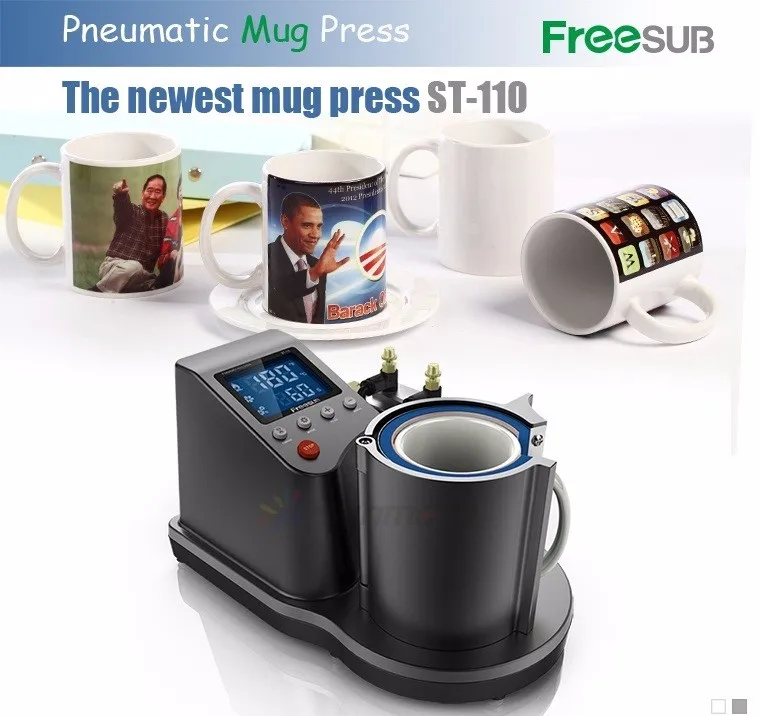 Freesub nova chegada automática pneumática caneca imprensa de calor máquina impressão por sublimação ST-110