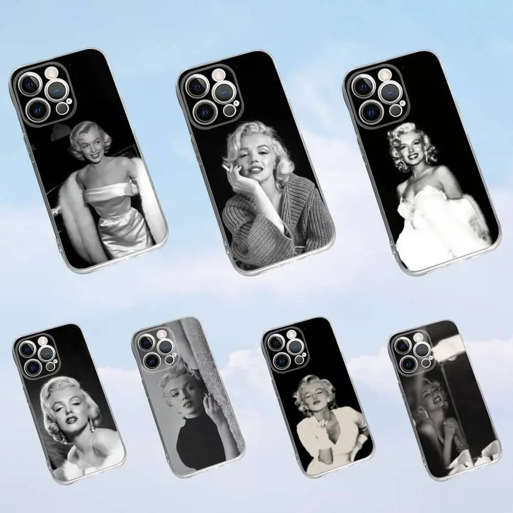

M-Marilyn-N Actor Phone Case For iPhone 16,15,14,13,12,11 Pro,Max,Plus,X,XS,XR,SE,Mini Transparent Silicone Soft