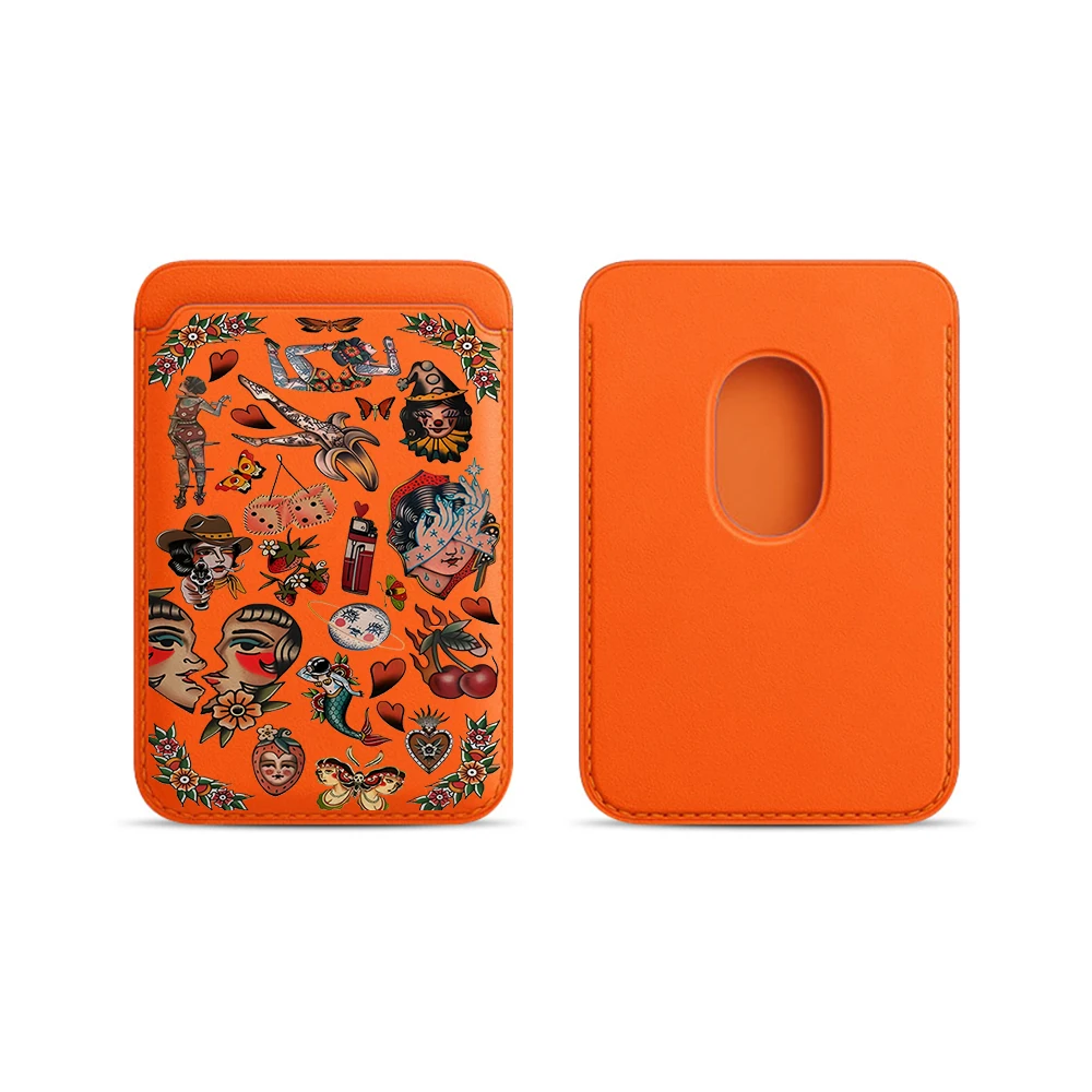 Retro Cowgirl INS Leder-Kartenetui Handyhülle Kartenhalter Geeignet für alle iPhone-Hüllen Magsafe Magnetische Karten-Handy-Rückentasche – Detail 6