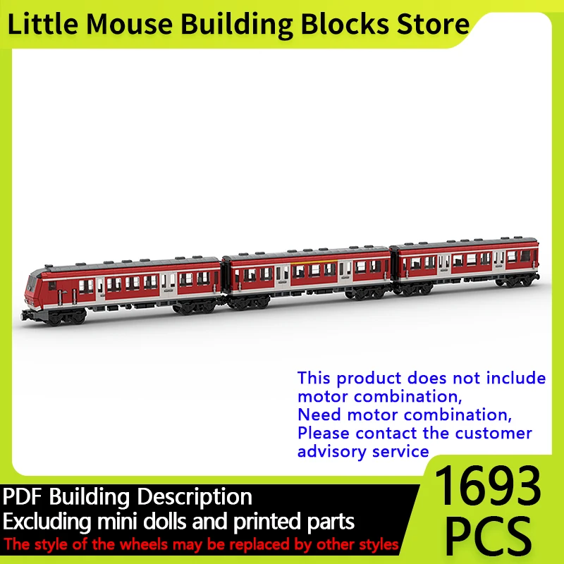 

City Car Model MOC Building Bricks Commuter Train Control Car Modular Technology Gifts Holiday Assemble Children Toys Suit