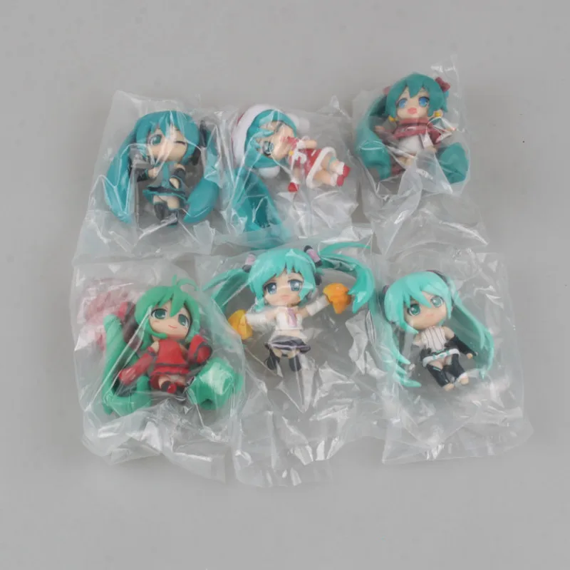1 قطعة نمط عشوائي Kawaii Miku الشكل بولي كلوريد الفينيل Q نسخة أنيمي عمل هاتسون ميكو نموذج الديكور دمية لعب الأطفال هدايا عيد الميلاد