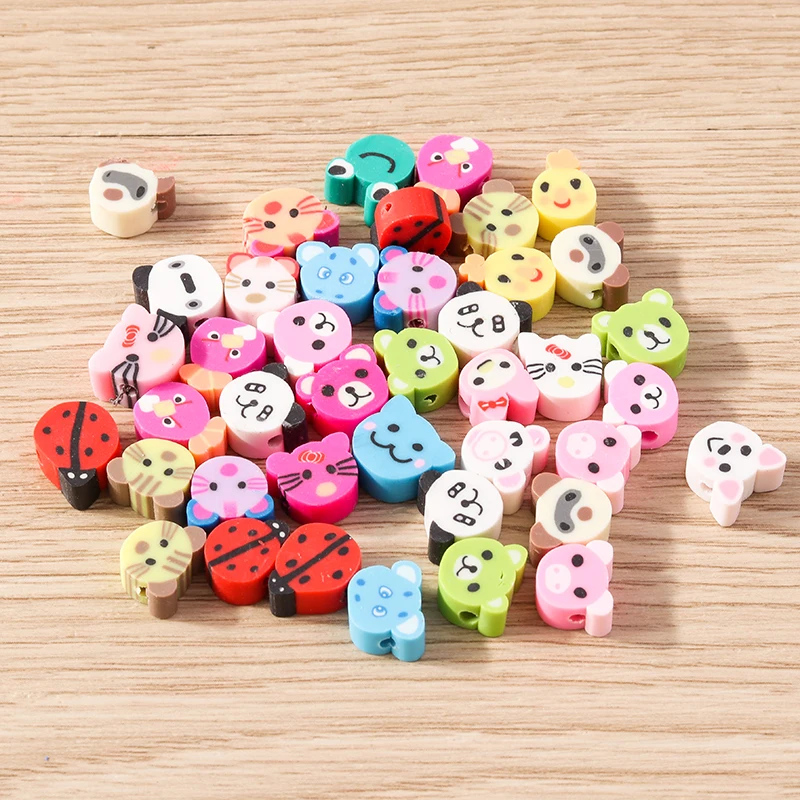 Tusember 100 Stück bunte, bunte, böses Auge-förmige Ton-Abstandshalter-Perlen für DIY-Armbänder, Halsketten und Schmuckherstellung – Detail 7