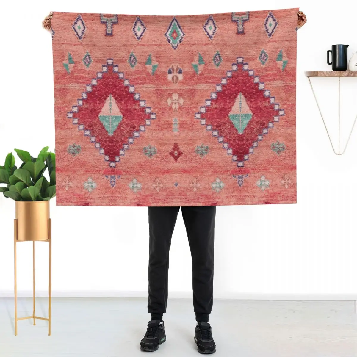 Heritage Moroccan Rug Style Design Throw Blanket Luxury Brand Sofa Throw wednesday Vintage Hair Personalized Gift Blankets