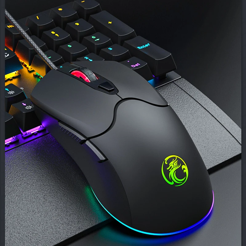 

Wired Mouse RGB Backlight 7200 DPI 6 Keys USB Wired Gaming Mouse Colorful Light Emitting High Precision Gaming Mouse Office