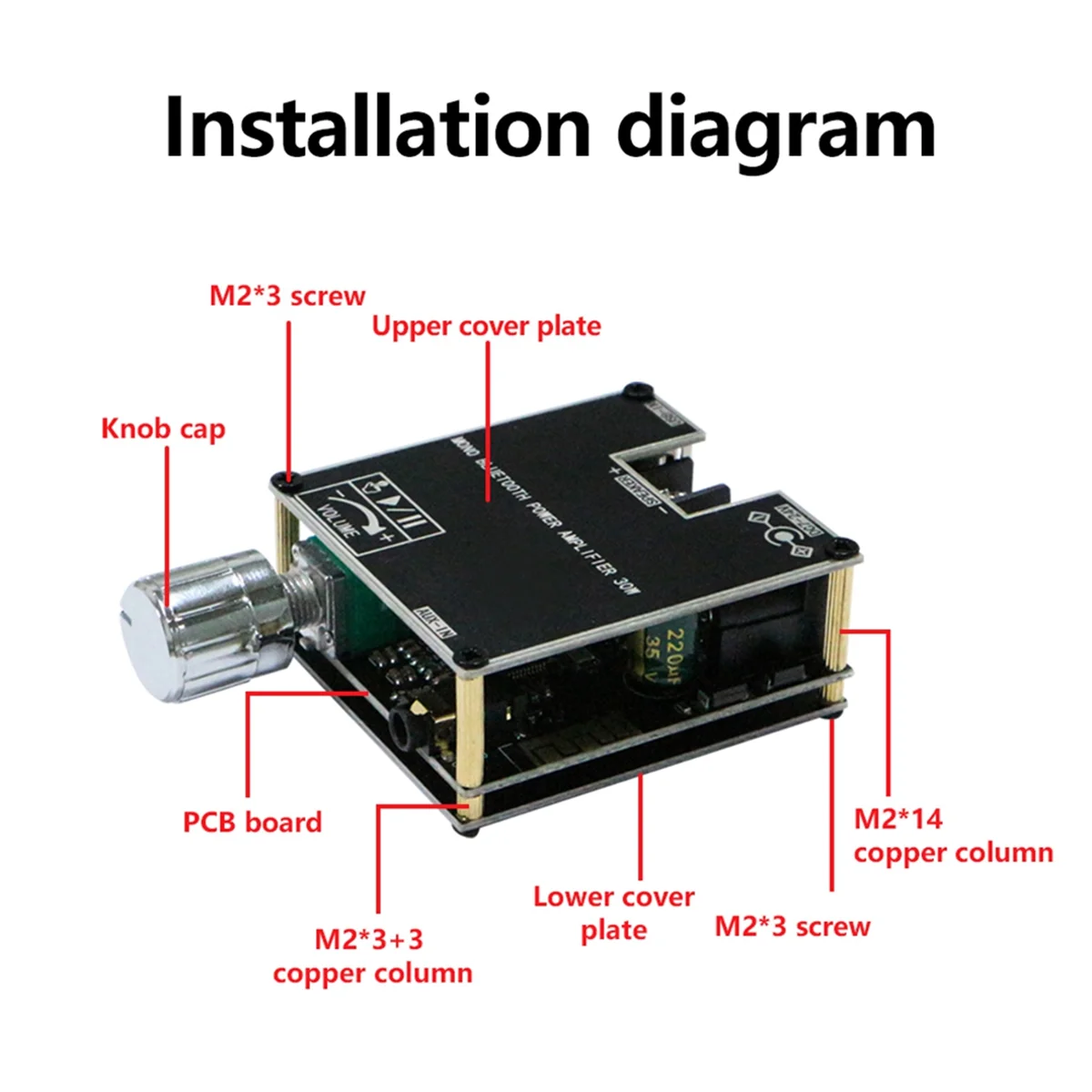 ZK301B Mono 30W BT5.3 Digital Audio Amplifier Module Supports True Wireless TWS with APP DIY Simple Mono Amplifier Board