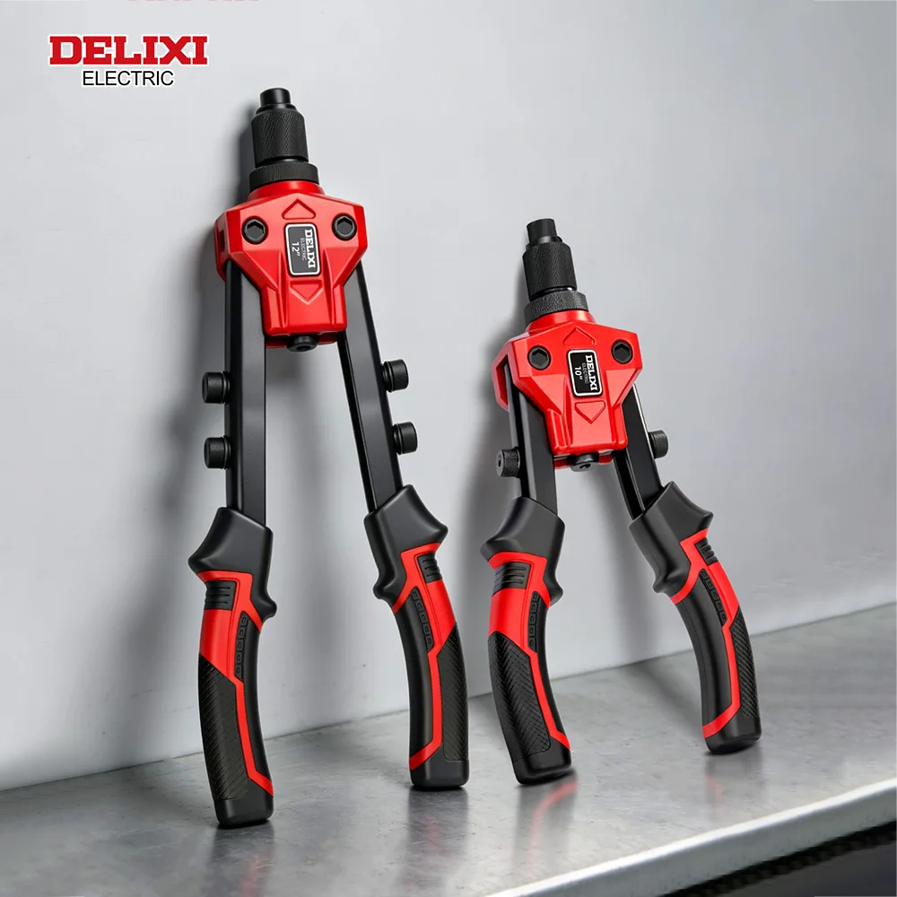 Heavy-Duty Double-Handle Riveter,Labor-Saving Design,Manual Tool for Fastening and Riveting Metal,Wood,Plastic,DELIXI ELECTRIC.