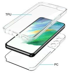 360° Full Cover Silicone TPU Case For Samsung Galaxy S24 S23 S22 S21 S20 FE S10 S9 S8 Note 20 Plus Ultra Hybrid PC Hard Coque