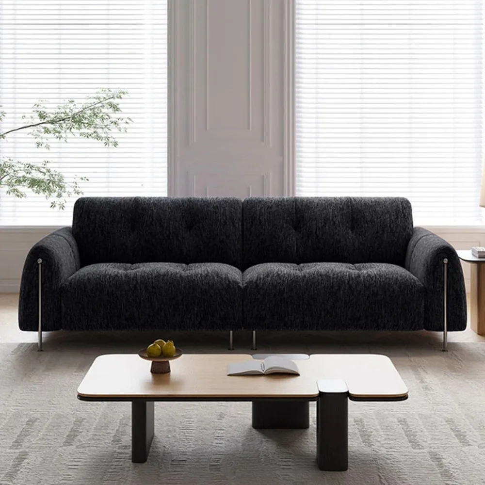 Popular Modern Sofa Combination Soft Fabric Surface Wood Frame Sofa with Wear Resistant Stainless Steel Feet for Residence