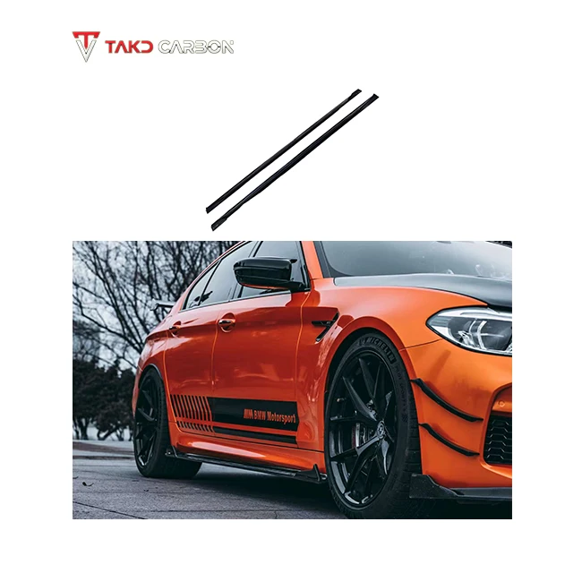 

Carbon High Quality Real Car Data Development Dry Carbon Fiber Added Style Side Skirts Extensions for bmws M5 F90 2018-2019