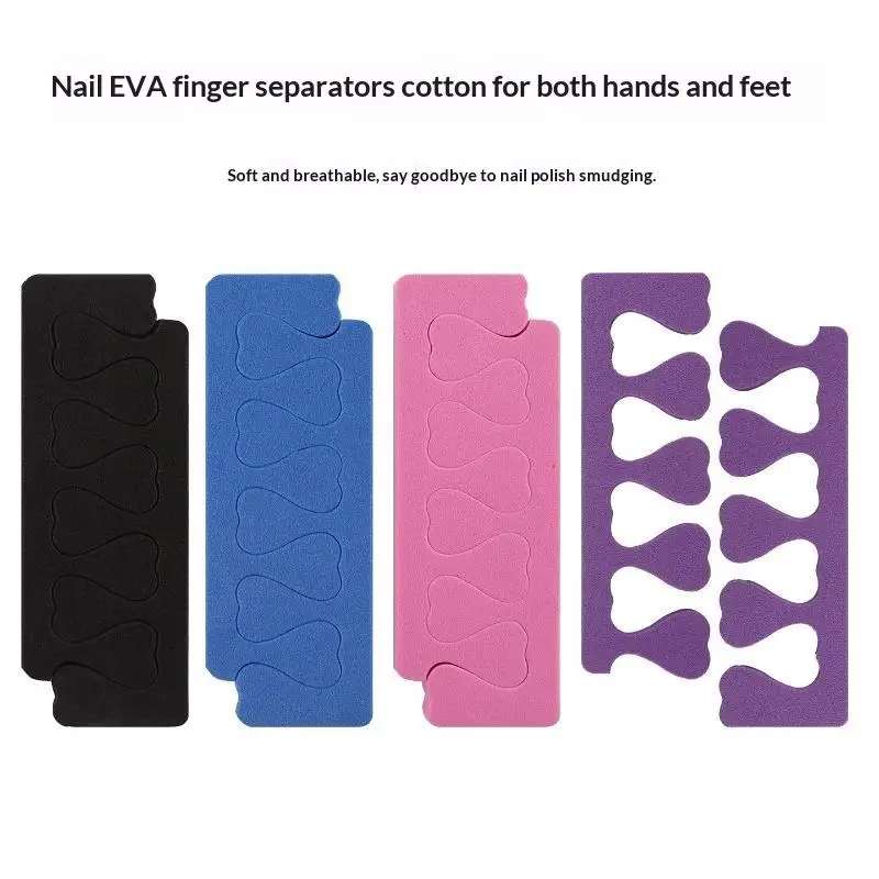 New 2 Pairs Soft EVA Multicolor Toe Finger Separators Anti Smudge Design For Home Salon Manicure Pedicure Nail Art