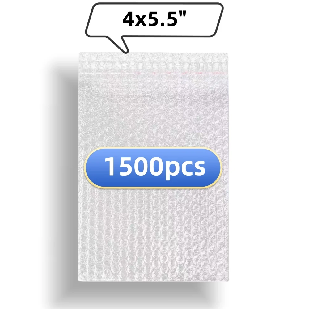 

1500 Pcs 4x5.5'' Bubble Mailer Packing Bags Bubble Out Protective Wrap Bubble Pouches shipping Self Seal Air Padded Cushions