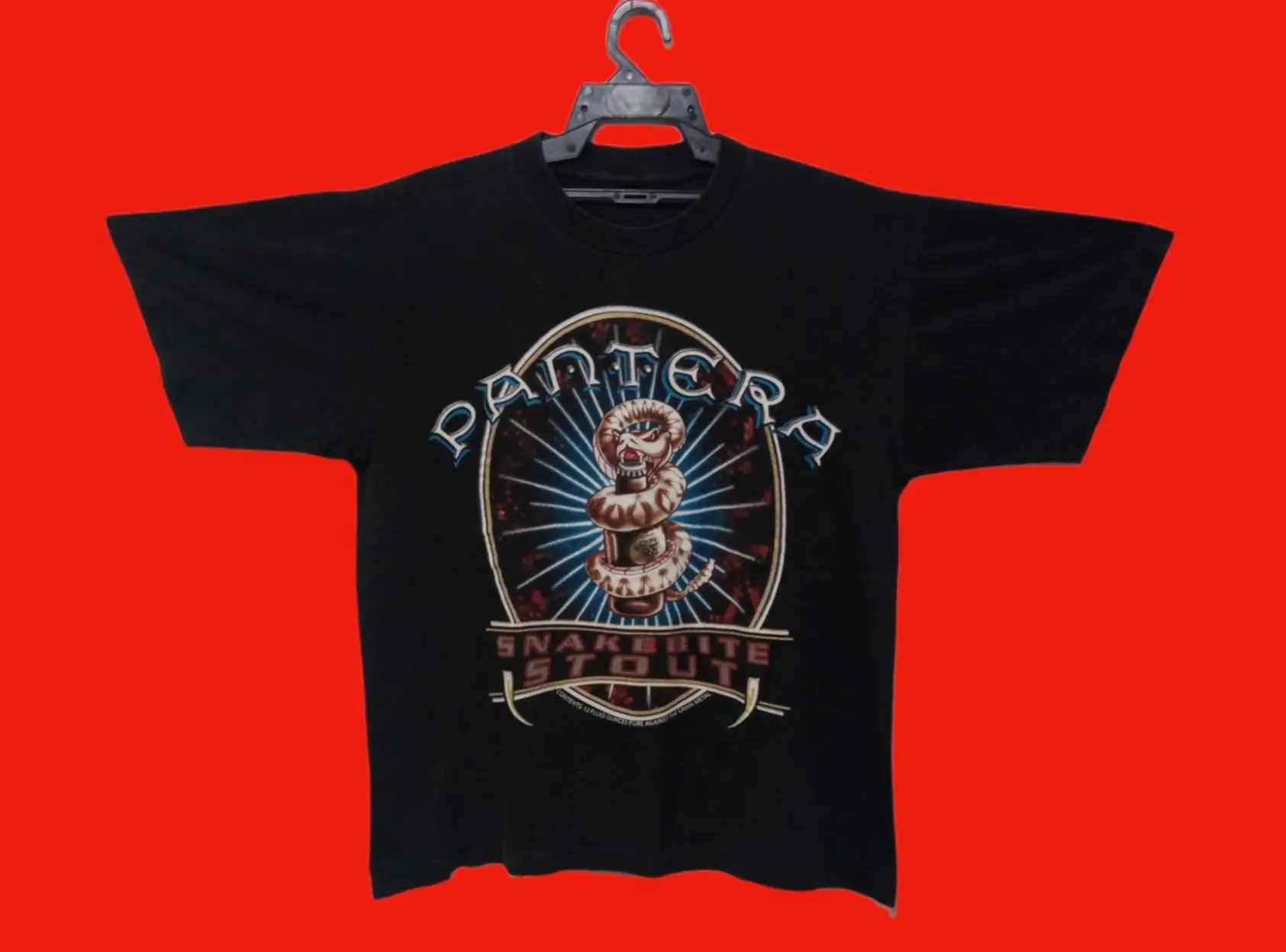 Vintage 90S Pantera American Heavy Metal Groove Black Large T Shirt Snake World Domination Tour 1999 Music Size L