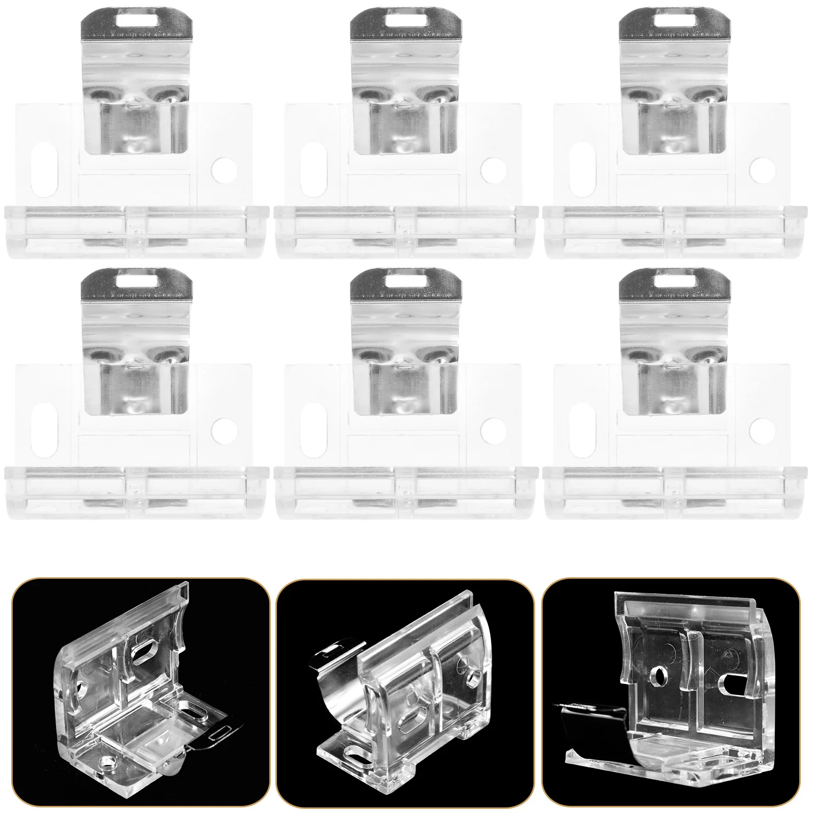 

6Pcs Venetian Blind Brackets L Shape Curtain Louver Bracket Window Door Mounting Support Home Curtain Fixation