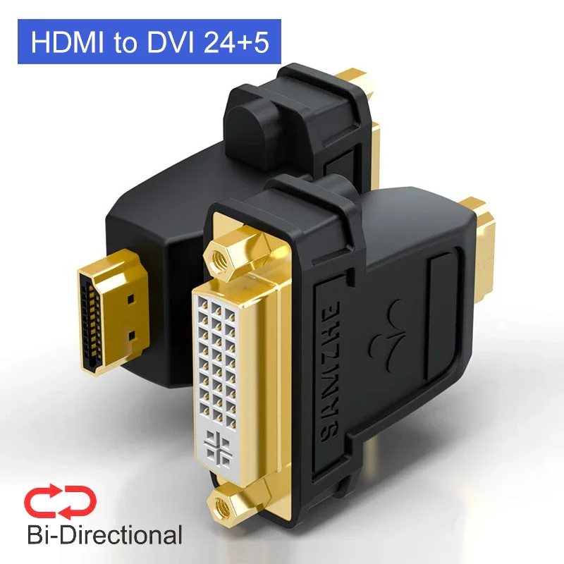 Samzhe Dvi 24 + 1 Naar Hdmi Adapter Hdmi Male Naar Dvi Female Converter 1080P Ondersteuning Voor Computer scherm 1Pcs