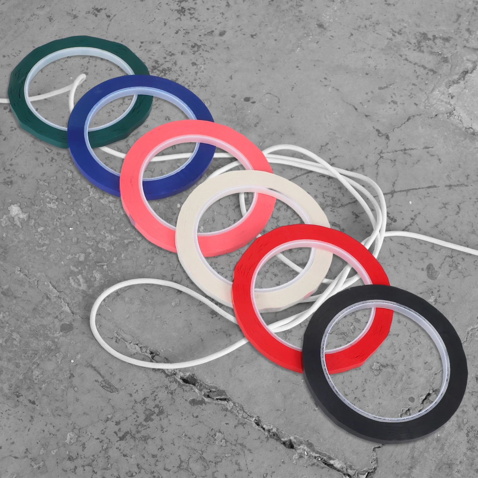 6 Rolls Multi-Use Insulation Tape Whiteboard Marking Tape Roll Craft Labeling Tapes for Positioning Identification Grid Design