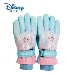 Disney Elsa cute kawaii creative winter velvet thickened warm children's gloves personalized waterproof and windproof gloves