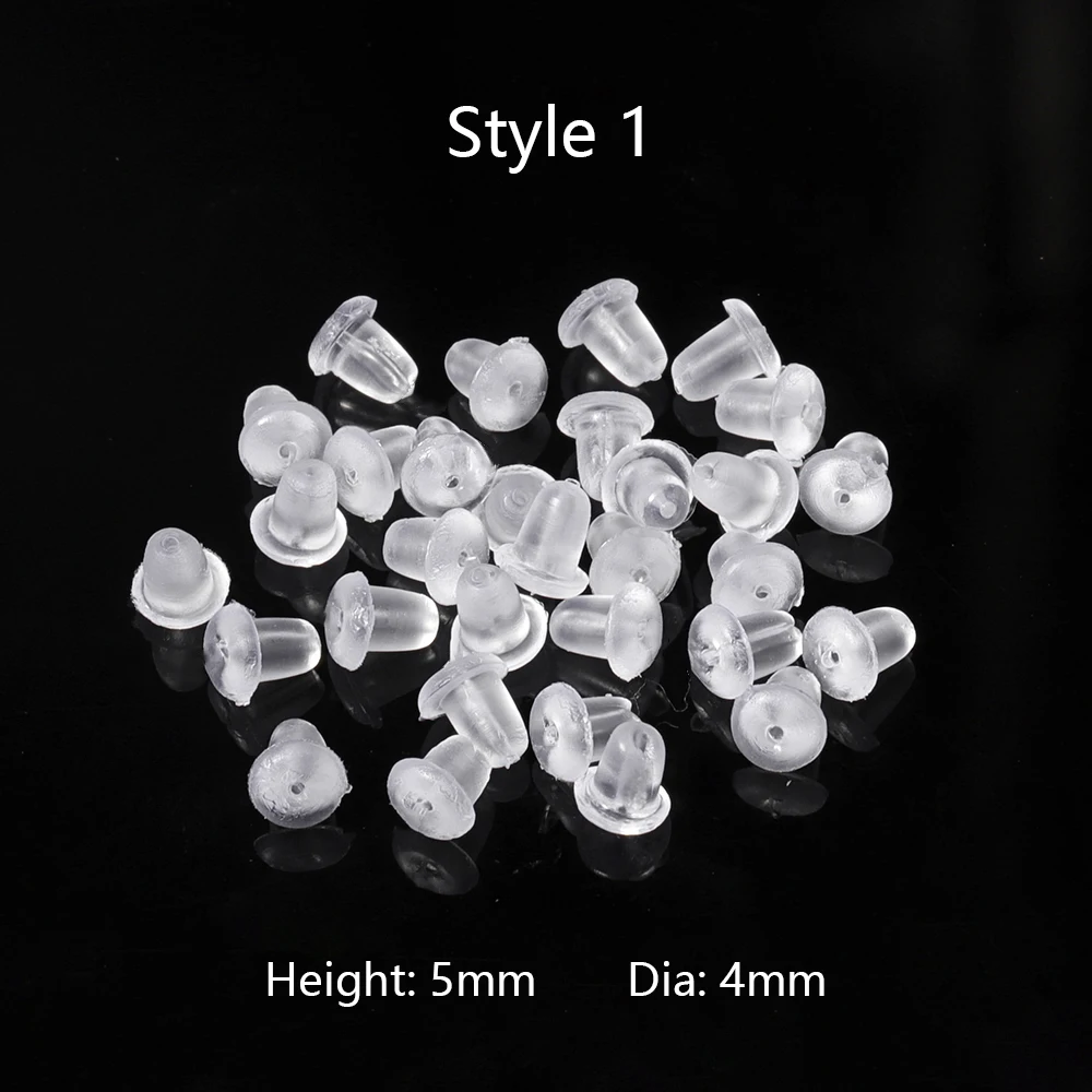 200pcs 고무 귀걸이 뒤로 Stoppers 귀 스터드 포스트 너트 Earback 액세서리 보석 만들기 도매 수제 공예 DIY