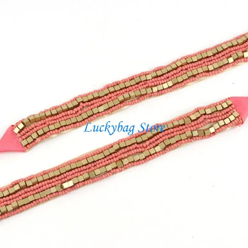 

X7XE Western Hat Belt DIY Hat Band Beaded Hat Band Cowboy Hat Band Hatband