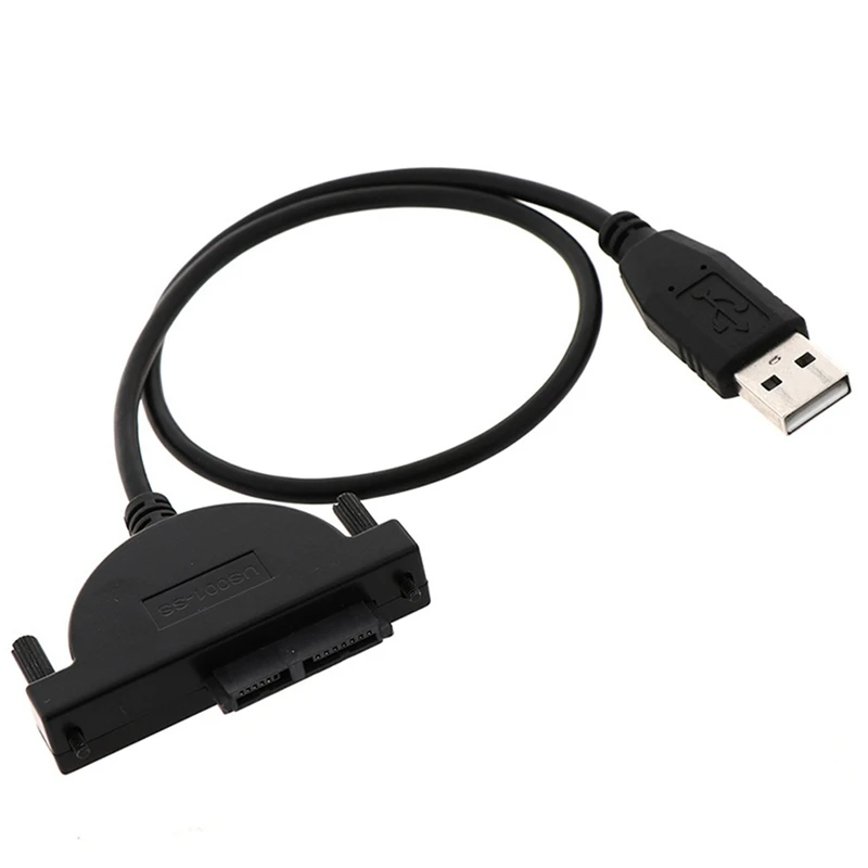 NEW-USB 2.0 To Mini SATA 7+6 13Pin Adapter Cable For Laptop CD/DVD ROM Drive