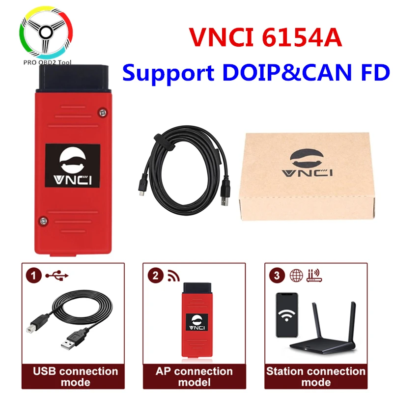 VNCI 6154 V24.1.1 svci 6154A Update OBD2 Test for VAG Diagnostic Scanner Support UDS DoIP and CAN FD Protocol Functions