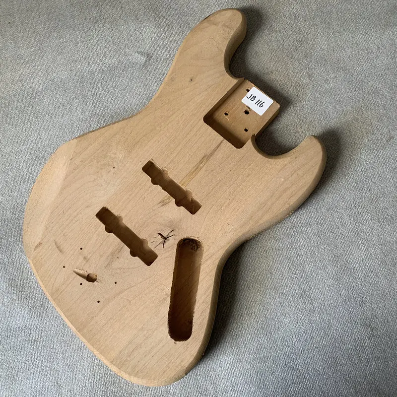 JB116 Unfinished Custom Order Soild Wood 5 Or 6 String Electric Guitar Bass Body JB Pickups No Paints DIY Parts Wood With Scar