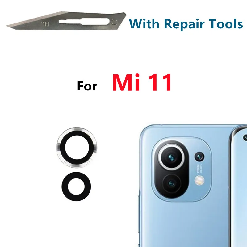 Yeni kamera cam için Xiaomi Mi 11 11T Glue Pro Lite 5G Mi 11 Ultra Mi 11i arka kamera cam Lens tutkal yapıştırıcı ile