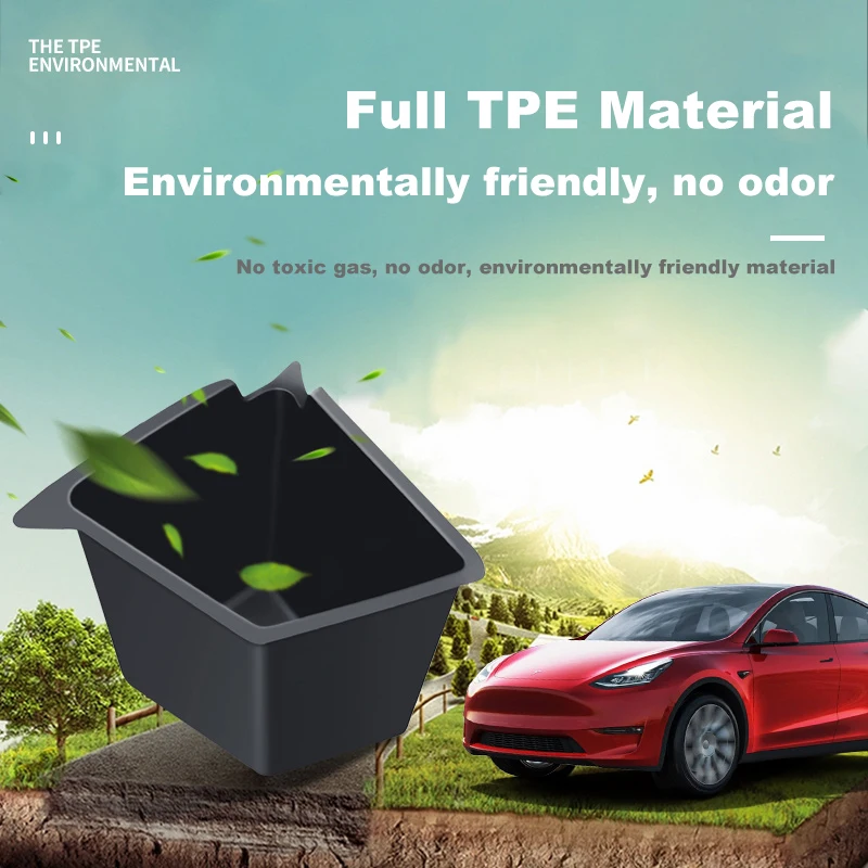 Rear Trunk Organizer with Lids Side Storage Box For Tesla Model Y 2021 2022 Waterproof Odorless Garbage Bins Car Accessories