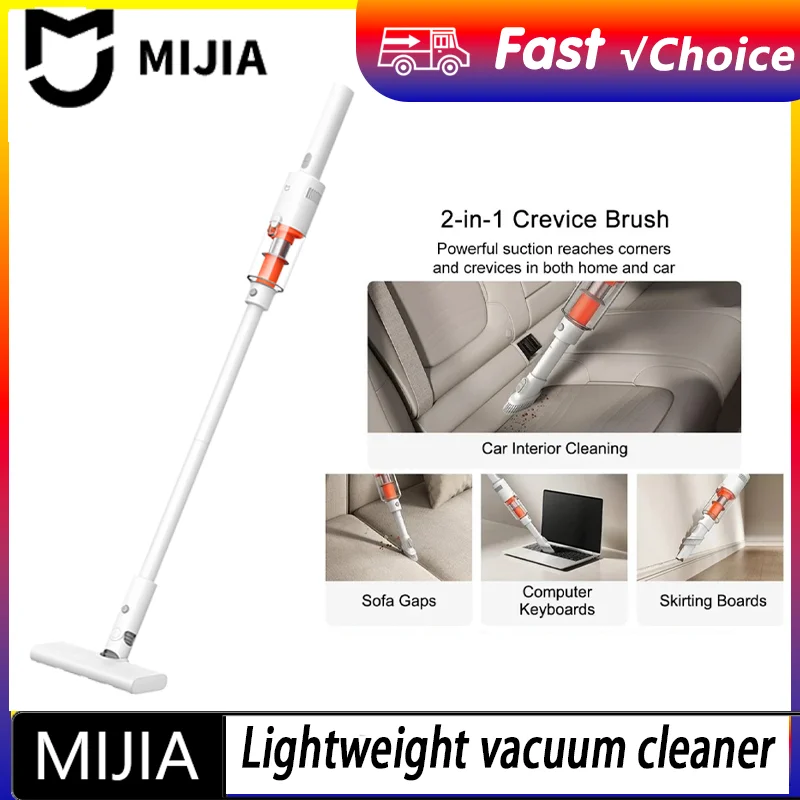 MIJIA Lightweight Vacuum Cleaner 22,000Pa Suction, 2 Cleaning Mode,Washable Accessories,Type-C 40min Run Chinese version