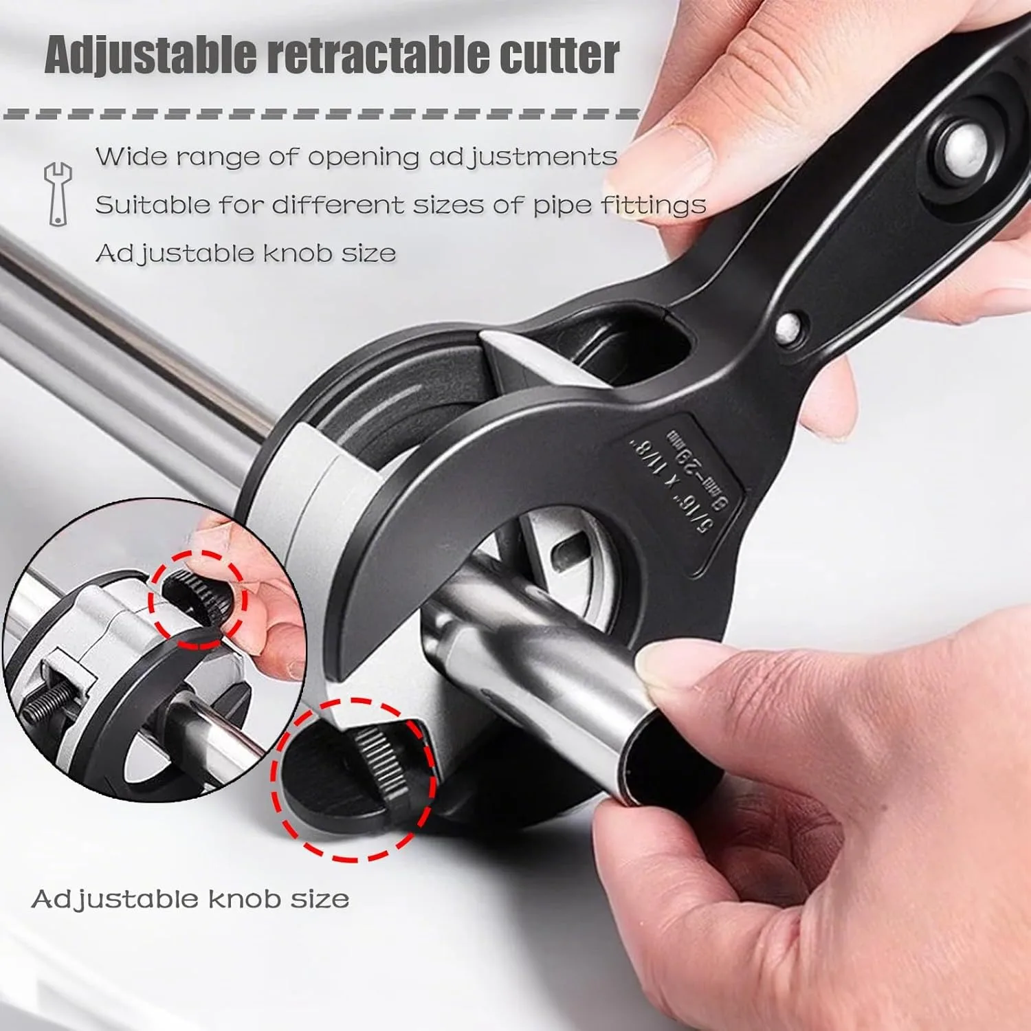 Ratcheting Tubing Cutter 2 in 1 Close Quarters Tube Compact Cutter Portable Ratcheting Tubing Cutter Tool for Copper PVC Metal