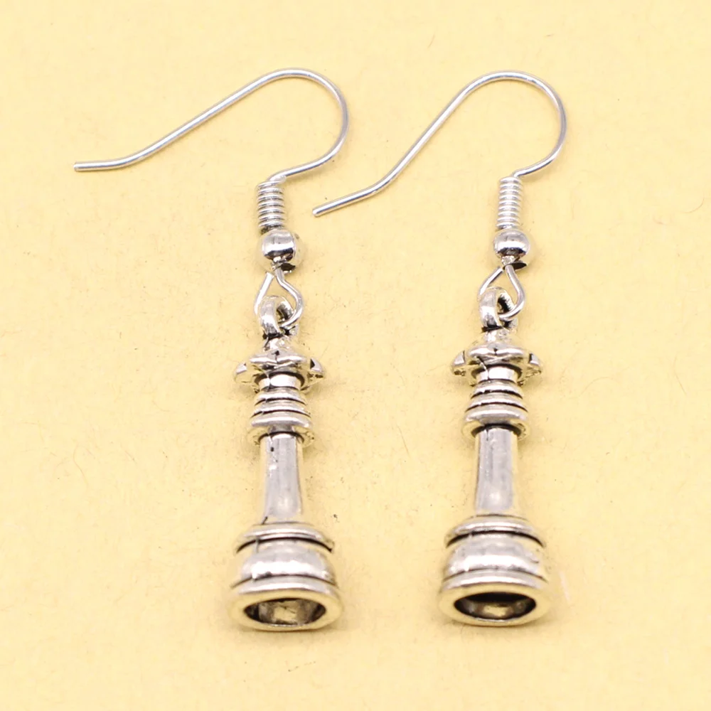 1 Pair Chess Woman Earring Male Jewelry 8x23mm