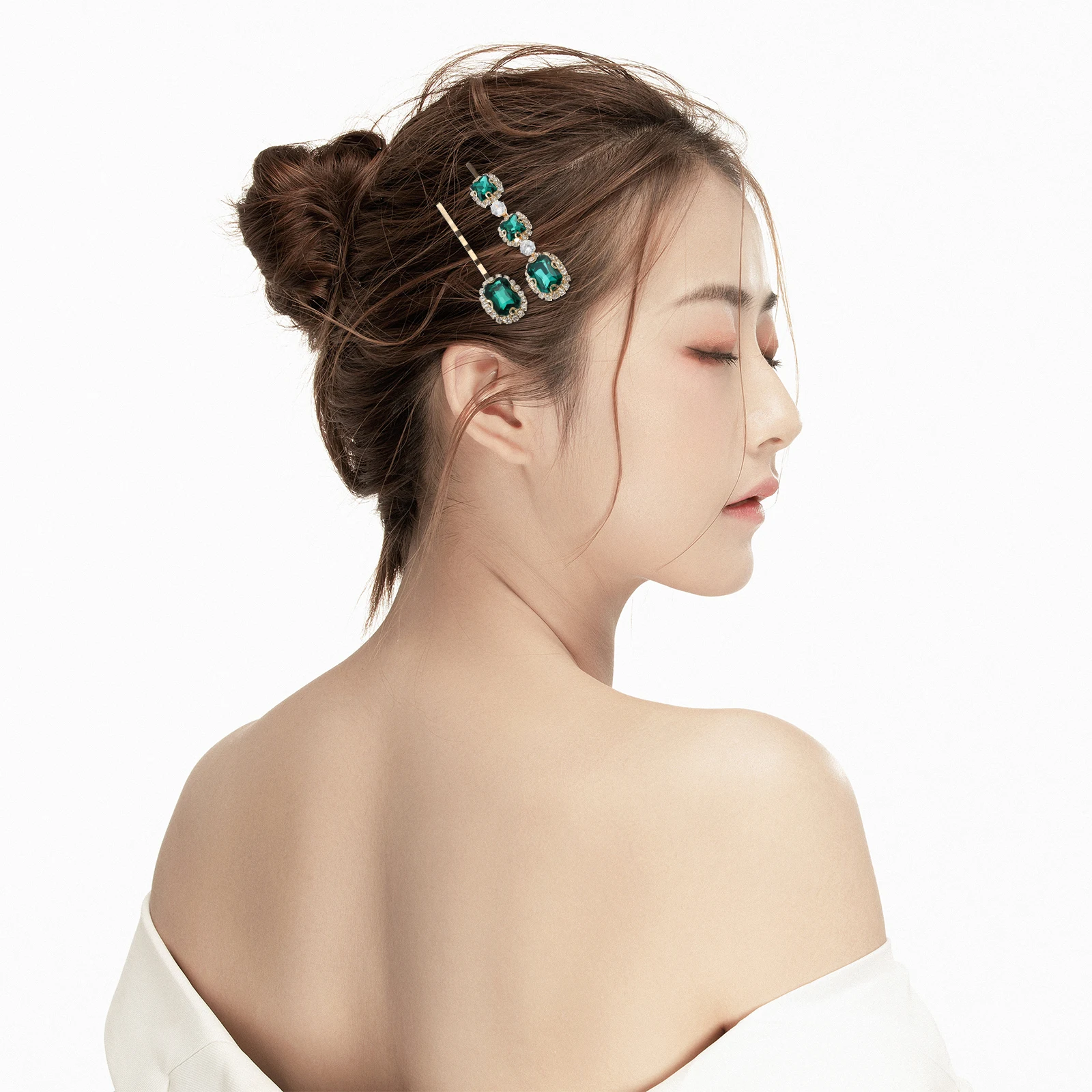 

Rhinestone Clip Lightweight Alloy Hair Accessories Stylish Barrette Vintage Decor Elegant Fashion Gift Birthday Party Hair Tool