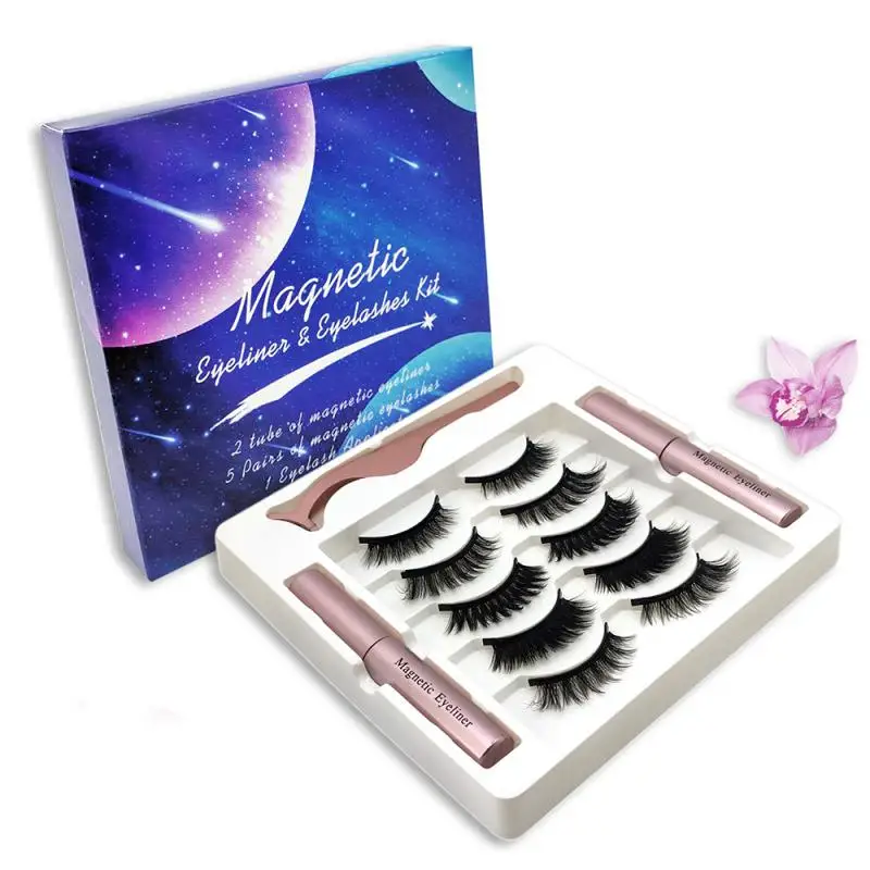 Magnetic Liquid Eyeliner และแม่เหล็กขนตาปลอมไม่มีกาวธรรมชาติยาวนาน Handmade Eyelash แต่งหน้าชุดเครื่องมือ TSLM1