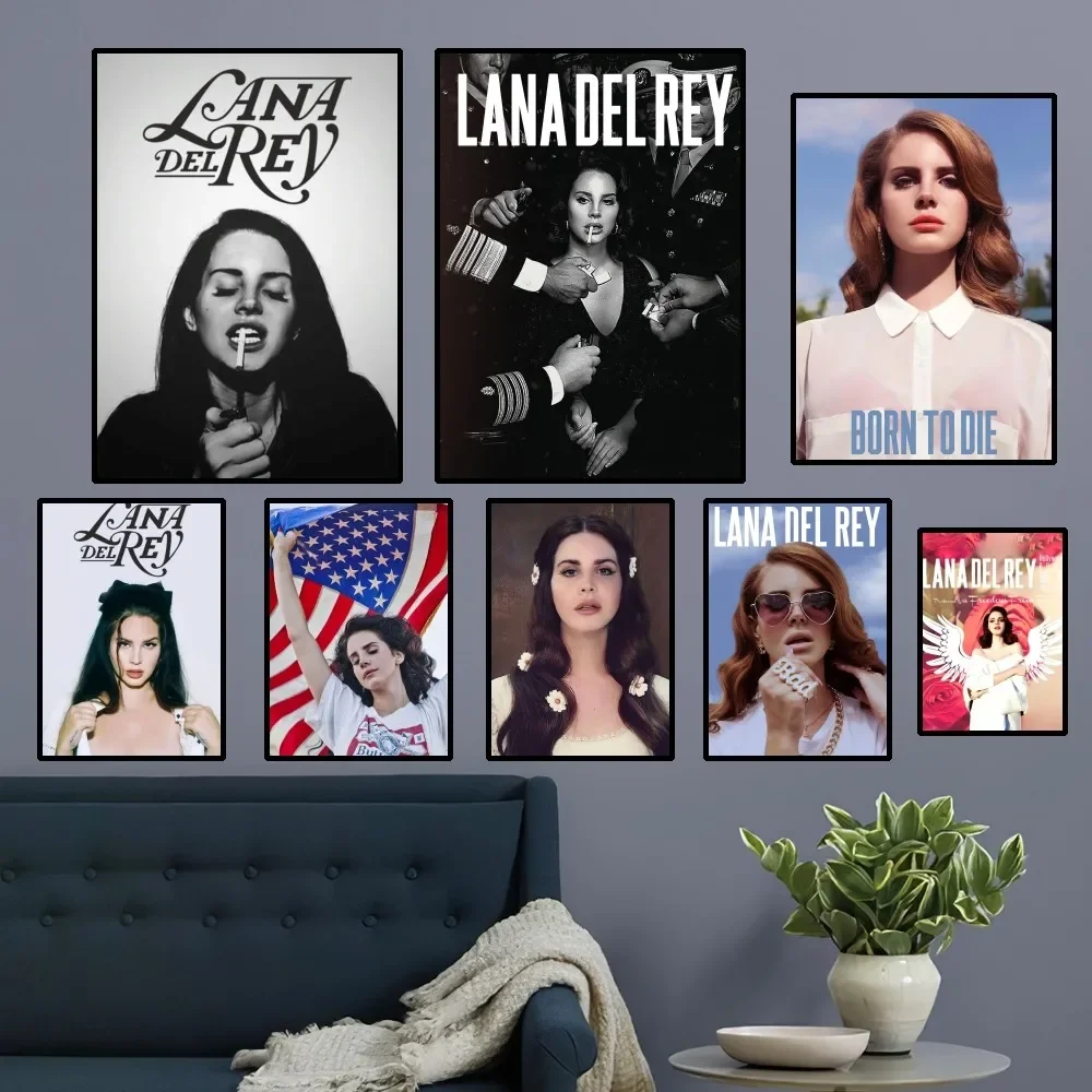 Cantante popular de Lana Del Rey, arte de pared estético, póster impreso en lienzo HD, sala de estar del hogar, suministros de decoración de oficina