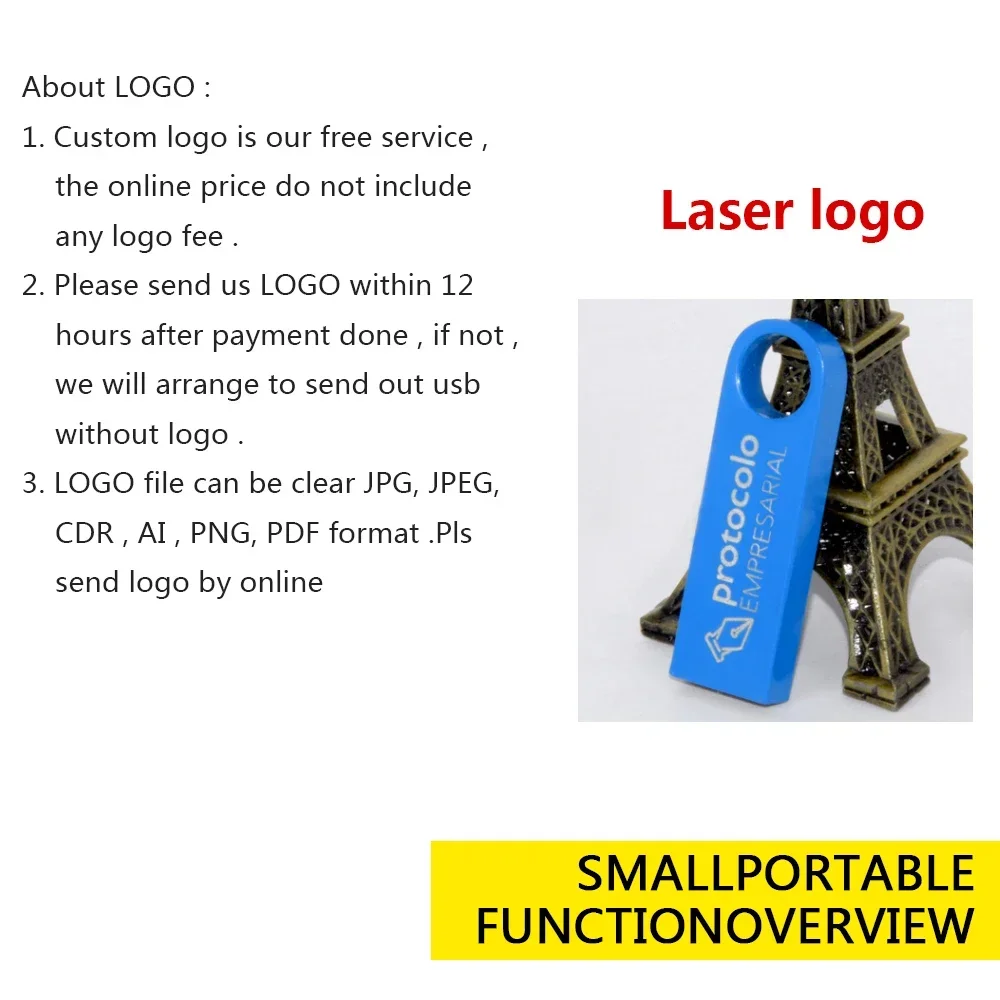 50PCS/lot Metal USB Flash Drive Pendrive 1GB 2GB 4GB 8GB 16GB USB Sticks Pen Drive 32GB 64GB Memory Stick Free Custom LOGO