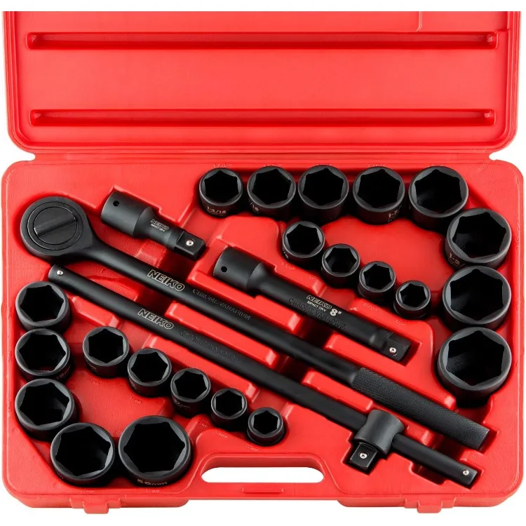 Jumbo Master Impact Socket Set, SAE and Metric Shallow-Socket Tool Set, SAE 7/8