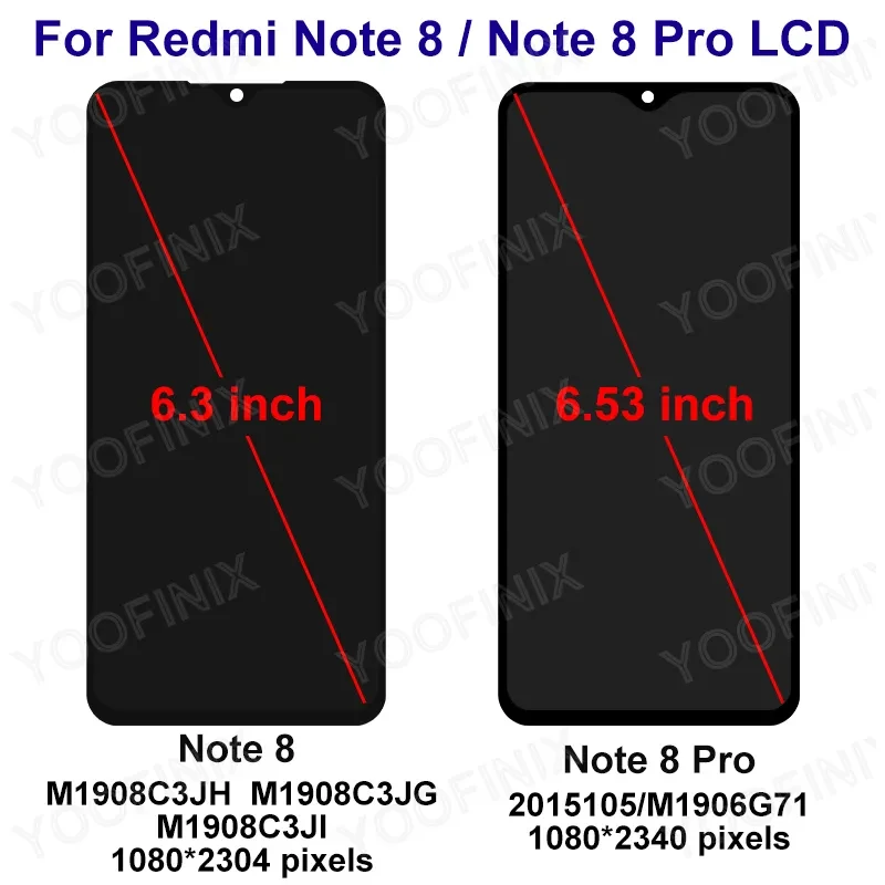 CHOICE For Xiaomi Redmi Note 8 Display M1908C3JH LCD Touch Screen Digitizer For Redmi Note 8 Pro Display Replacement Parts