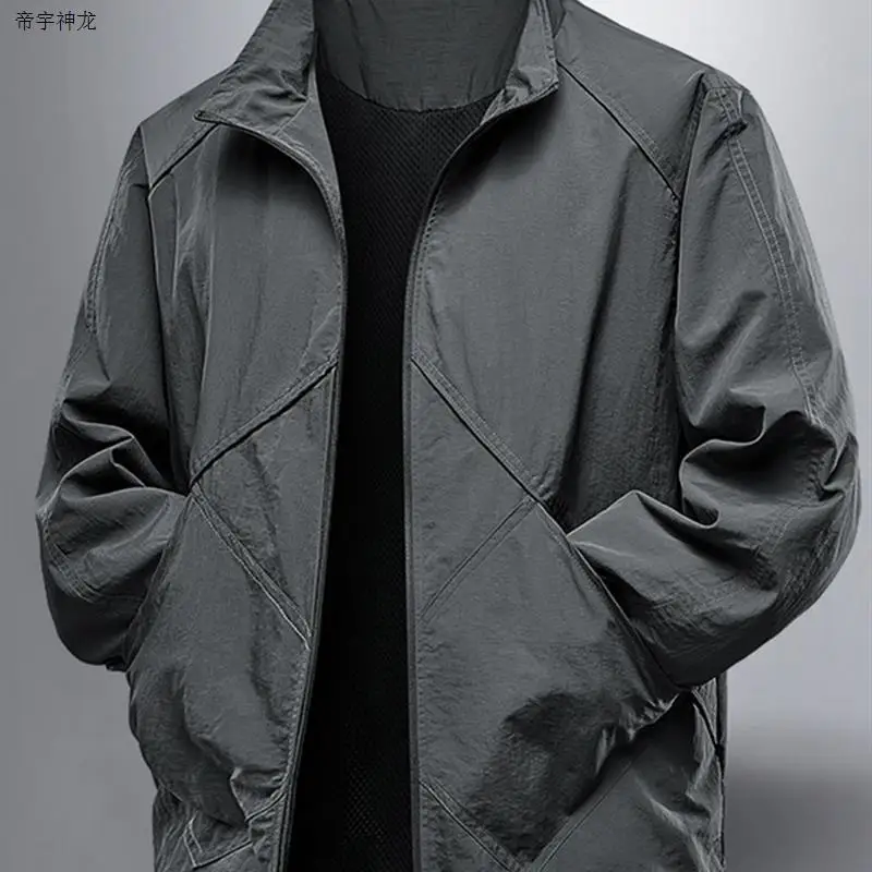 Diyu englong الرجال يندبروف مقاوم للماء لينة ell Jaet الوقوف طوق فضفاض صالح عادية Sle نسيج النايلون معطف الخريف الشتاء