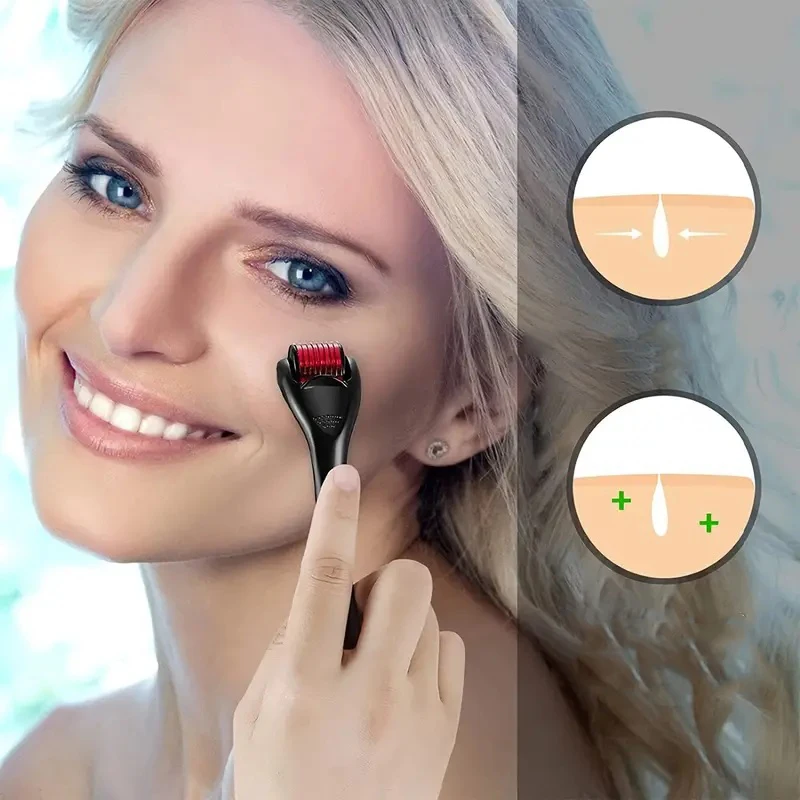 أسطوانة إبر مجهرية احترافية 0.25 مم، 540 إبرة مجهرية من التيتانيوم للعناية ببشرة الوجه، أداة تجميل صغيرة، تدليك