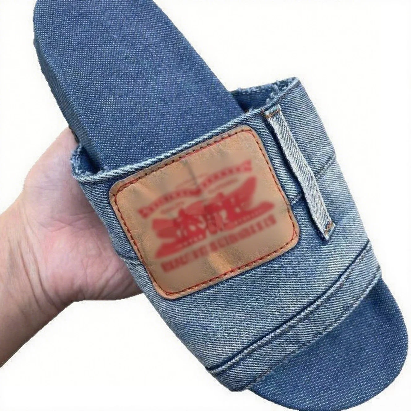 

Wholesale Hot Selling Ladies Large Size Summer New Jeans Slides Women Beach Sandals Bow Denim Slippers Canvas Shoes Flip Flops