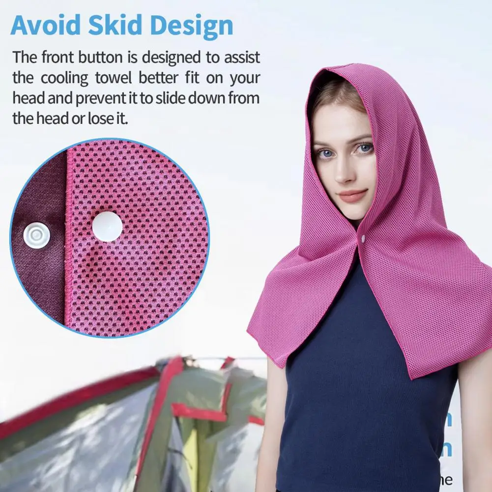 

Quick Dry Hooded Towel Quick Dry Hooded Headscarf with Uv Protection Button Closure Portable Unisex Gym Towel for Instant Relief