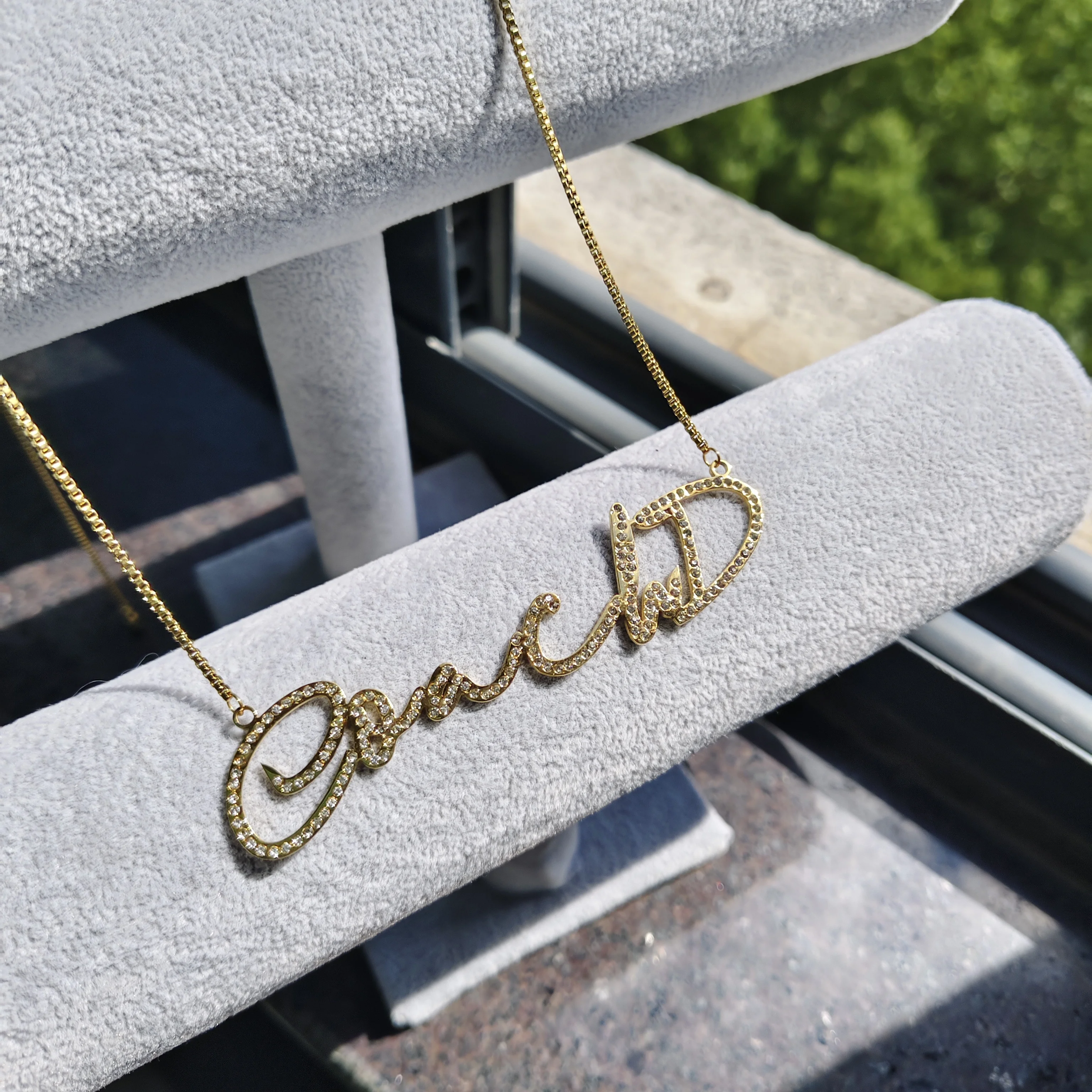 

DHQH 2025 Customized Name Diamond Chain Personalized Letter Stainless Steel Necklace Personalized Necklace Thanksgiving Day Gift