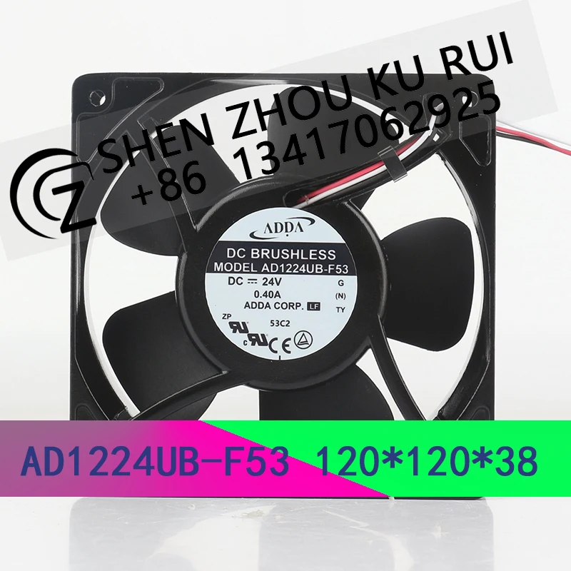 ADDA Three-wire 24V 0.40A 12038 120X120X38MM 12CM speed measurement function inverter AD1224UB-F53 Coolingfan
