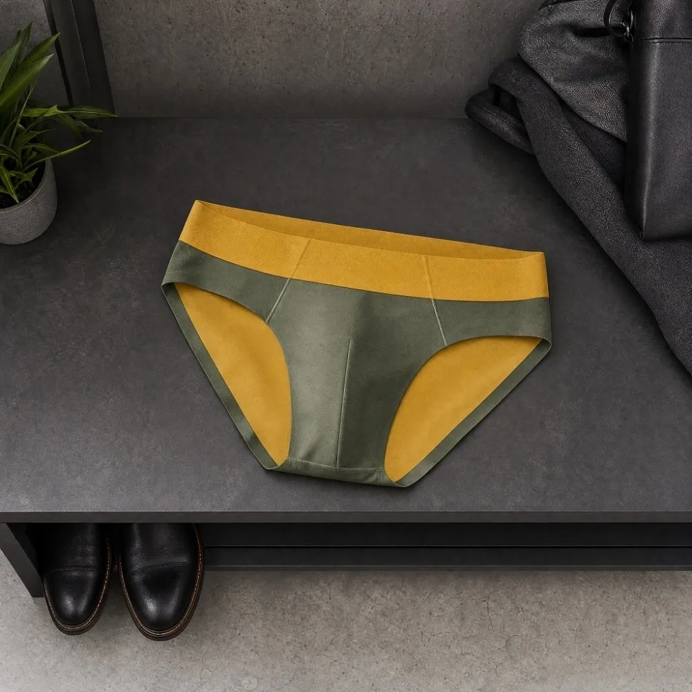 

Ice Silk Men Ice Silk Briefs Double-faced Fabric Underpants Male Thin Triangle Panties Breathable Lingerie Seamless Underwear