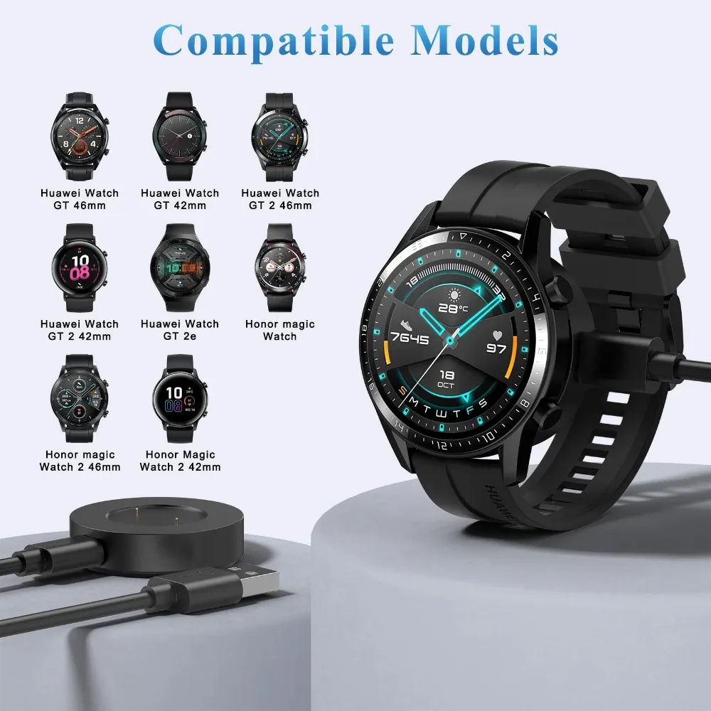 USB Charger For Huawei Watch GT 46mm 42mm/GT2 42mm/GT 2e Charging Dock Stand For Honor Magic Watch 2 46mm 42mm Fast Charger